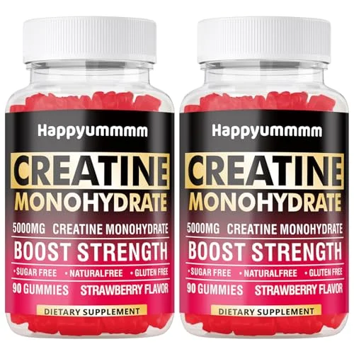 Happyummmm Creatine Monohydrate Gummies Strawberry 2-Pack - Rank 3 in Best Creatine Gummies of 2025
