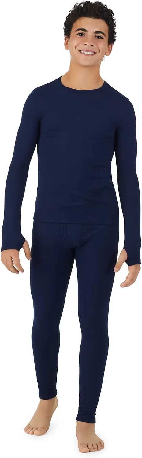 Cuddl Duds Kids Thermal Set Navy Medium - Rank 5 in Best Long Johns For Kids of 2025
