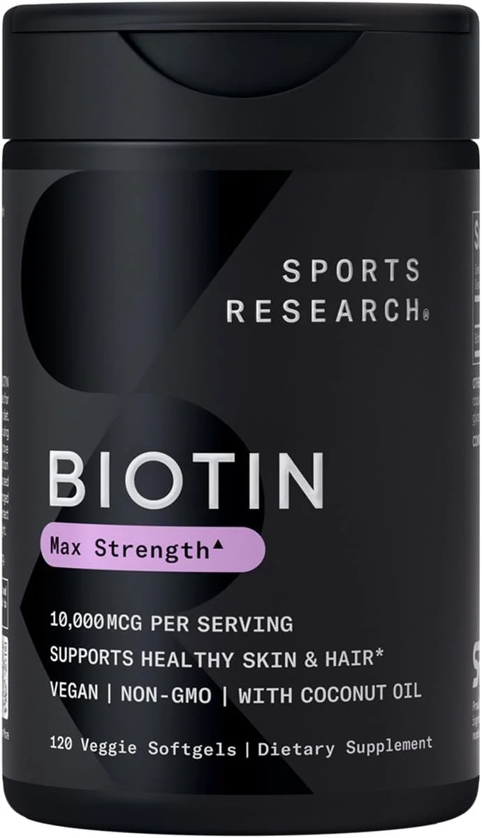 Sports Research Vegan Biotin 10,000mcg Softgels - Rank 9 in Best Biotin Vitamin of 2025