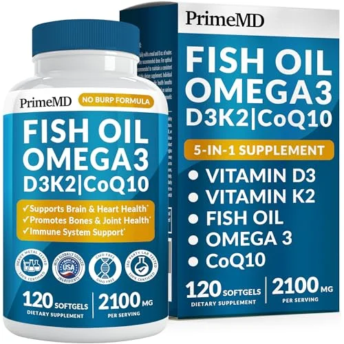 PrimeMD Omega 3 Fish Oil 2100mg Supplement - Rank 8 in Best Fish Oil Omega 3 Supplements of 2025