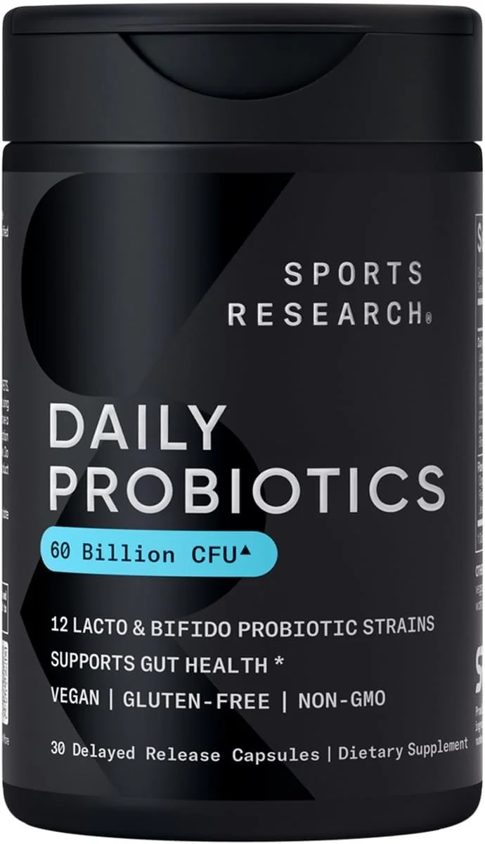 Sports Research Daily Probiotics with Prebiotics, 60 Billion CFU - Rank 2 in Best Probiotics of 2025
