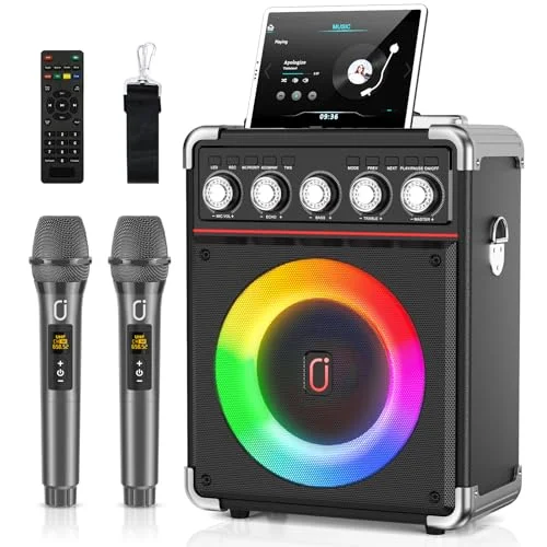 HWWR Portable Karaoke Machine with Microphones - Rank 5 in Best Sing Machine of 2025