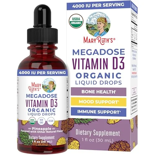 MaryRuth Organics Vitamin D3 Liquid Drops 4000 IU - Rank 8 in Best Vitamin D3 of 2025