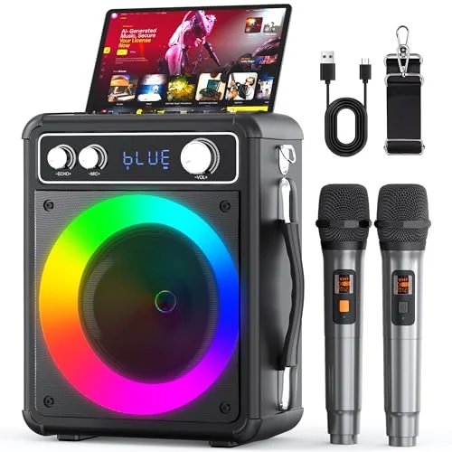 VOSOCO Portable Bluetooth Karaoke Speaker System - Rank 10 in Best Karaoke Machines of 2025