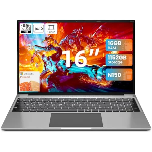 Jumper N150 16-Inch Laptop, 16GB RAM, 1TB SSD - Rank 9 in Best Laptops of 2025