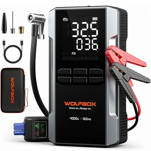 WOLFBOX 4000A Jump Starter with Air Compressor - Rank 4 in Jump Starters of 2025
