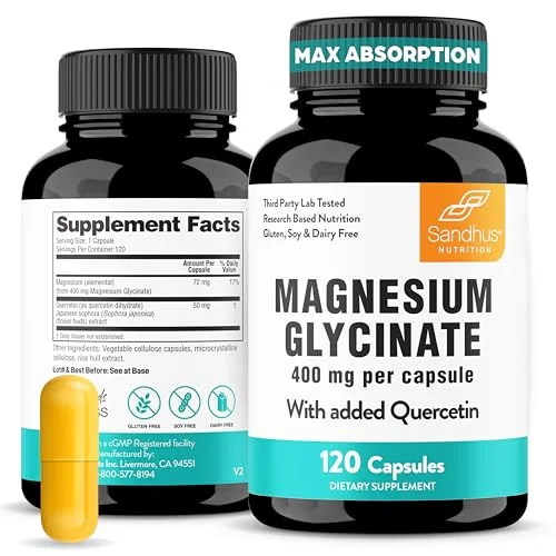Magnesium Glycinate with Quercetin 400mg - Rank 3 in Best Magnesium For Sleep of 2025