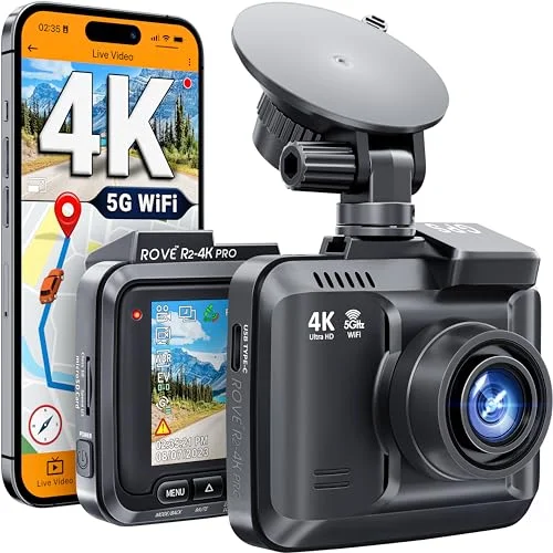 ROVE R2-4K PRO Dash Cam with GPS and WiFi - Rank 2 in Best Wireless Dash Cam of 2025