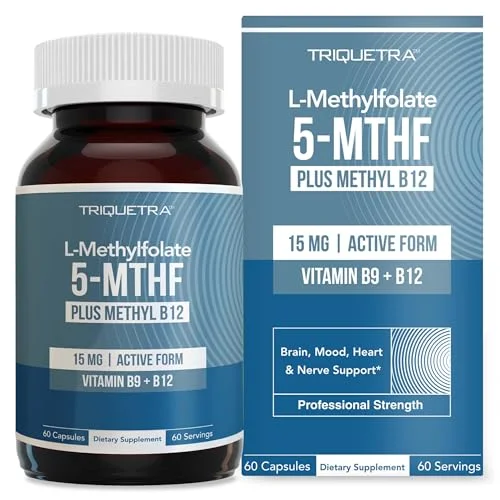L-Methyl Folate 15mg with Methyl B12 - Rank 3 in Best Folic Acid Supplement of 2025