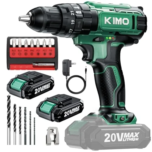 KIMO 20V Cordless Hammer Drill Set - Rank 10 in Best Hammer Drill of 2025