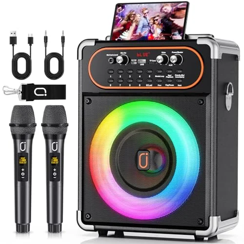 HWWR Bluetooth Karaoke Machine with Microphones - Rank 8 in Karaoke Machines