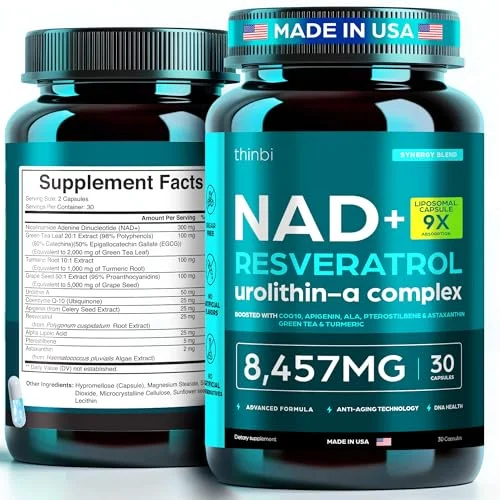 NAD Supplement Extra Strength Liposomal NAD+ 30-Day Supply - Rank 4 in Best Resveratrol Supplements of 2025