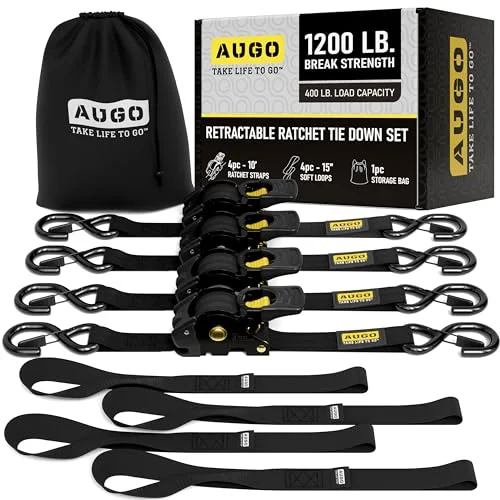 AUGO Retractable Ratchet Straps for Cargo - Rank 4 in Best Retractable Ratchet Straps of 2025