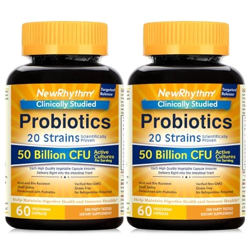 NewRhythm Probiotics 50 Billion CFU 20 Strains - Rank 10 in Best Probiotics of 2025