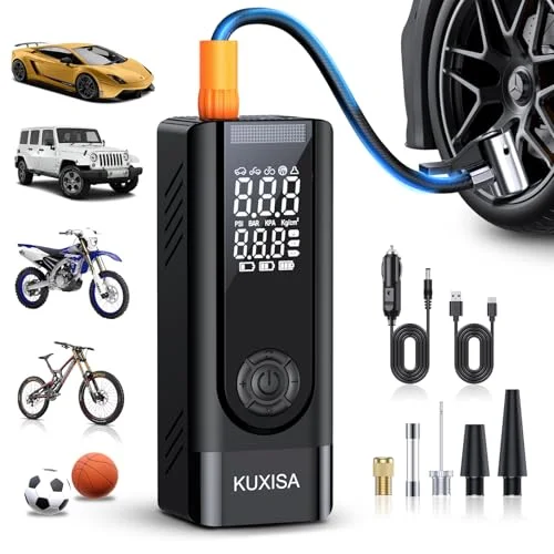 KUXISA Tire Inflator Portable Air Compressor - Rank 2 in Best Air Pump of 2025