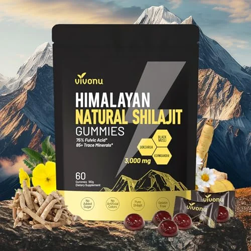 Shilajit Gummies with Ashwagandha and Fulvic Acid - Rank 7 in Best Himalayan Shilajit of 2025
