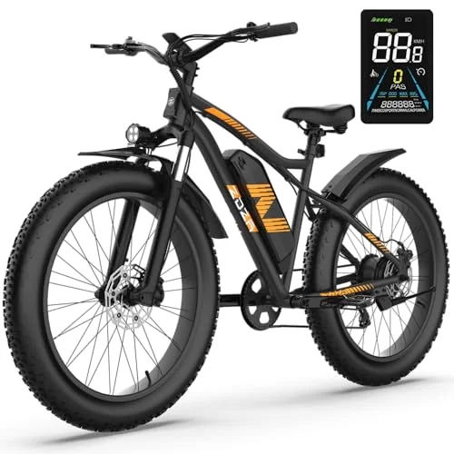 ZDZA 26" Fat Tire Electric Mountain Bike - Rank 5 in Best Electric Bike of 2025