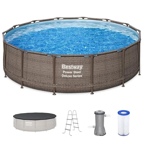 Bestway Power Steel Round Above Ground Pool Set - Rank 4 in Best Outdoor Swimming Pool of 2025