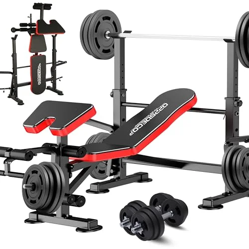 OPPSDECOR 600lbs 6-in-1 Adjustable Weight Bench Set - Rank 5 in Best Weight Bench of 2025