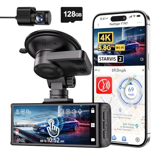 REDTIGER F7N Touch 4K Dash Cam - Rank 10 in Best Wireless Dash Cam of 2025