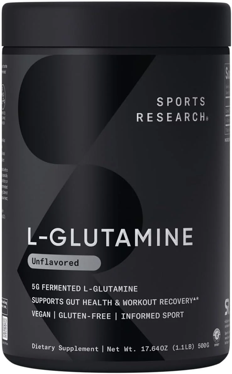 Sports Research L-Glutamine Powder - 5 G Per Serving - Rank 4 in Best Glutamine Supplement of 2025