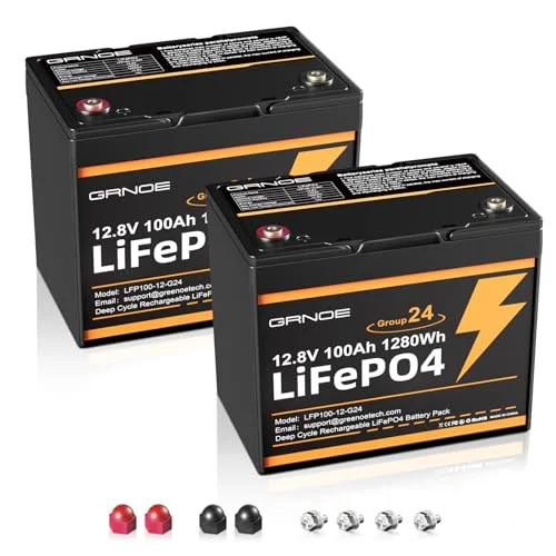 GRNOE 12V 100Ah LiFePO4 Batteries 2-Pack - Rank 9 in Best Rv Batteries of 2025