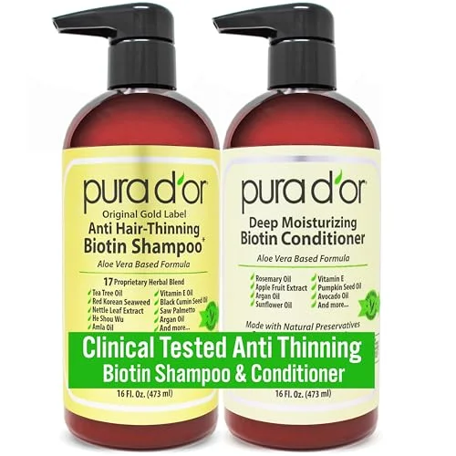 PURA D'OR Biotin Shampoo & Conditioner Set - Rank 8 in Best Shampoo For Thinning Hair of 2025