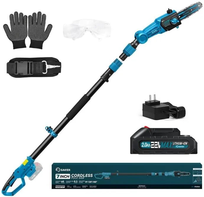 Saker Electric Pole Saw for Tree Trimming - Rank 4 in Best Pole Saws of 2025