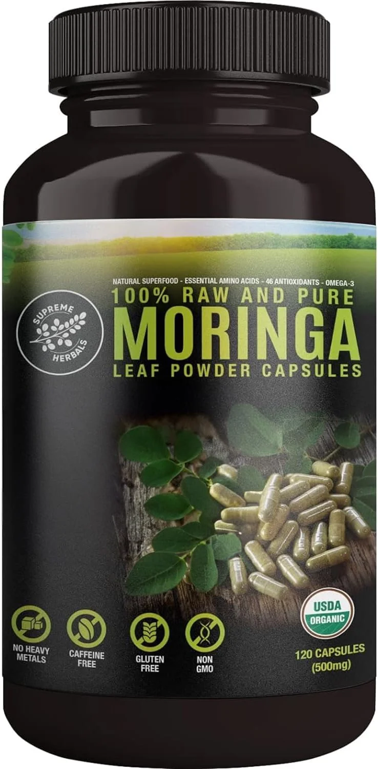 Supreme Herbals Moringa Leaf Powder 500mg - Rank 9 in Best Moringa Capsules of 2025