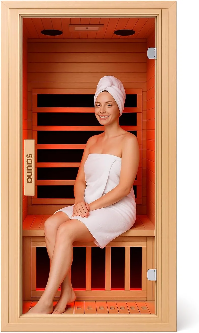 Homsido Infrared Hemlock Wooden Indoor Sauna for 1 Person - Rank 8 in Best Indoor Sauna of 2025