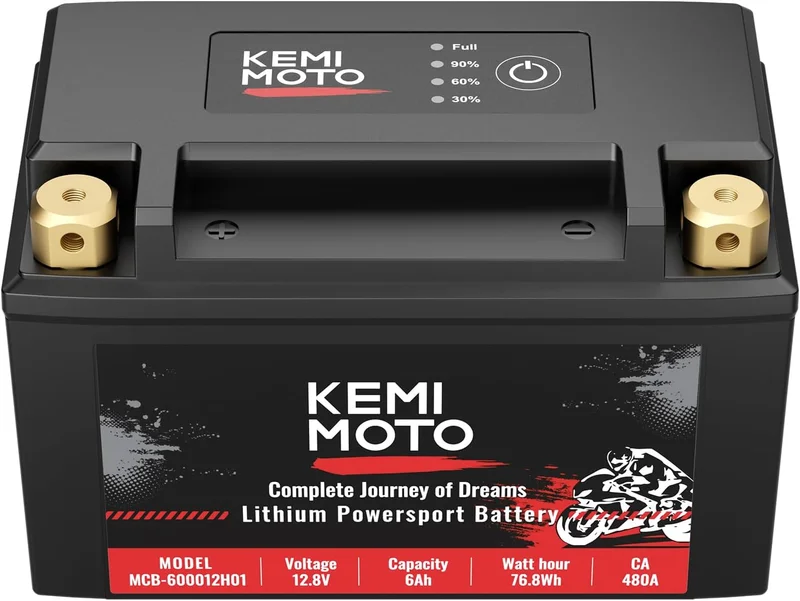 Kemimoto Lithium Motorcycle Battery YTX14-BS/YTX9-BS - Rank 8 in Best Lithium Battery of 2025