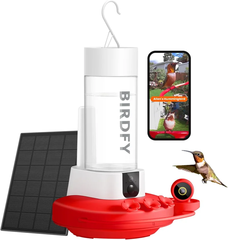 Birdfy Hummingbird Feeder with Dual Cameras - Rank 6 in Best Bird Camera of 2025