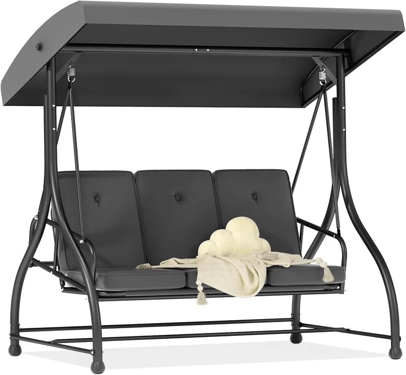 Outdoor 3-Seat Swing Glider with Canopy - Rank 5 in Best Outdoor Swing of 2025