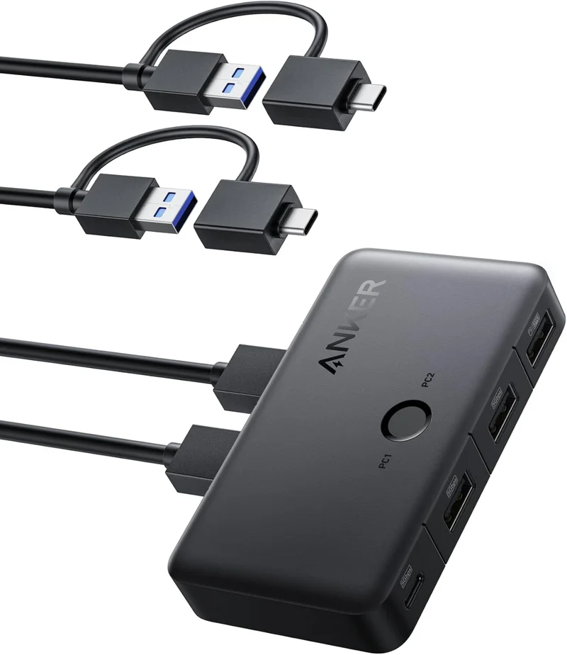 Anker USB 3.0 Switch for Laptops and Desktops - Rank 9 in Best Kvm Switch of 2025