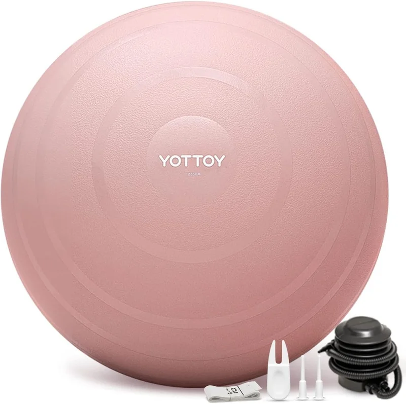 YOTTOY Pink Exercise Ball with Pump - Rank 7 in Best Exercise Ball of 2025