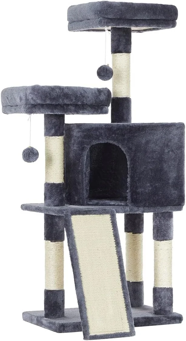 Feandrea Cat Tower, 45.3-Inch Cat Tree Condo, Smoky Gray - Rank 4 in Best Cat Tower of 2025