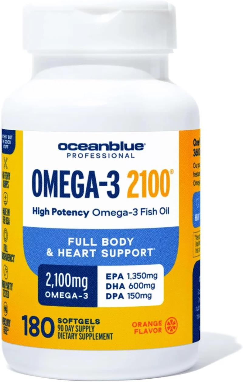 Oceanblue Omega-3 2100 Triple Strength Fish Oil - Rank 10 in Best Fish Oil Supplements of 2025