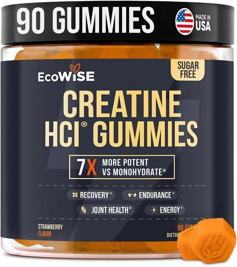 EcoWise Wellness Creatine HCL Gummies 750mg - Rank 6 in Best Creatine Gummies of 2025
