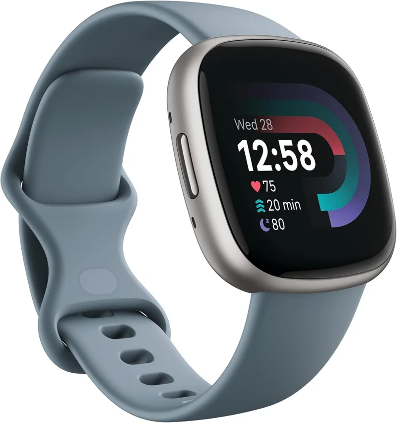 Fitbit Versa 4 Fitness Smartwatch, Waterfall Blue/Platinum - Rank 6 in Best Fitbit Charge of 2025