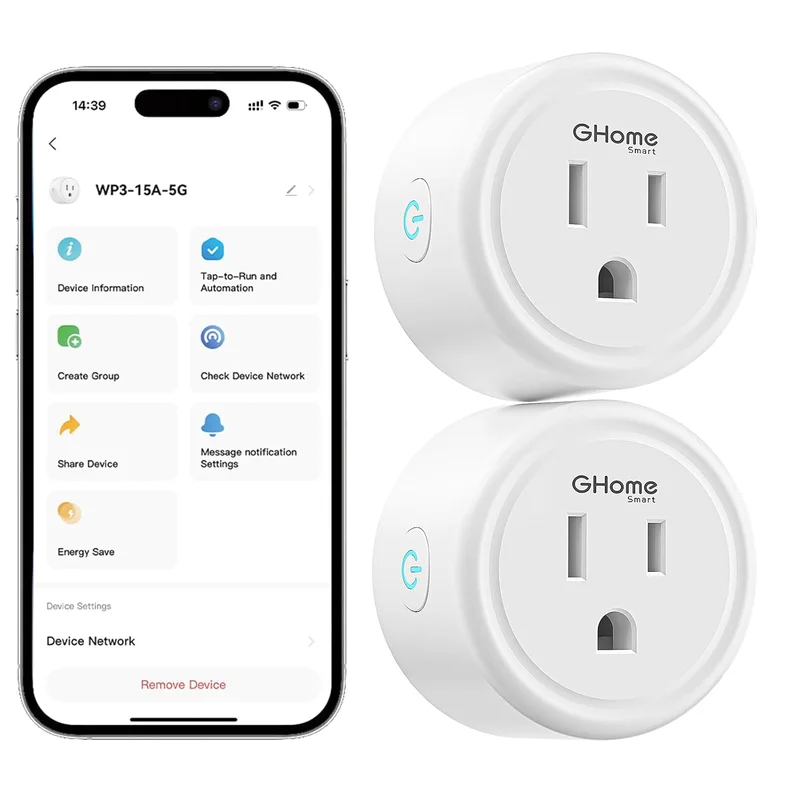 GHome Smart Plug 15A 5GHz Wi-Fi Outlet - Rank 3 in Best Smart Plug of 2025