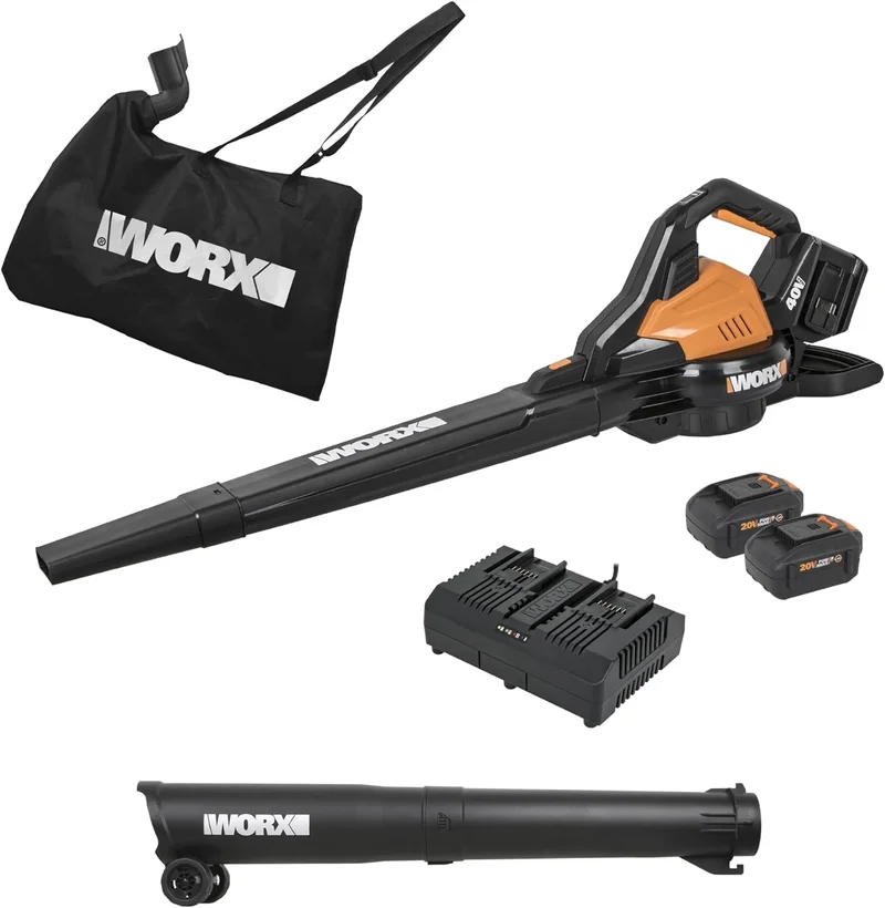 WORX WG583 40V Cordless Leaf Blower Vacuum Mulcher - Rank 10 in Best Electric Leaf Blower of 2025
