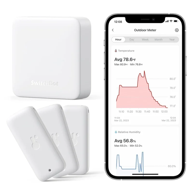 SwitchBot Thermometer Hygrometer 3 Pack with Hub Mini - Rank 6 in Best Smart Thermometer of 2025