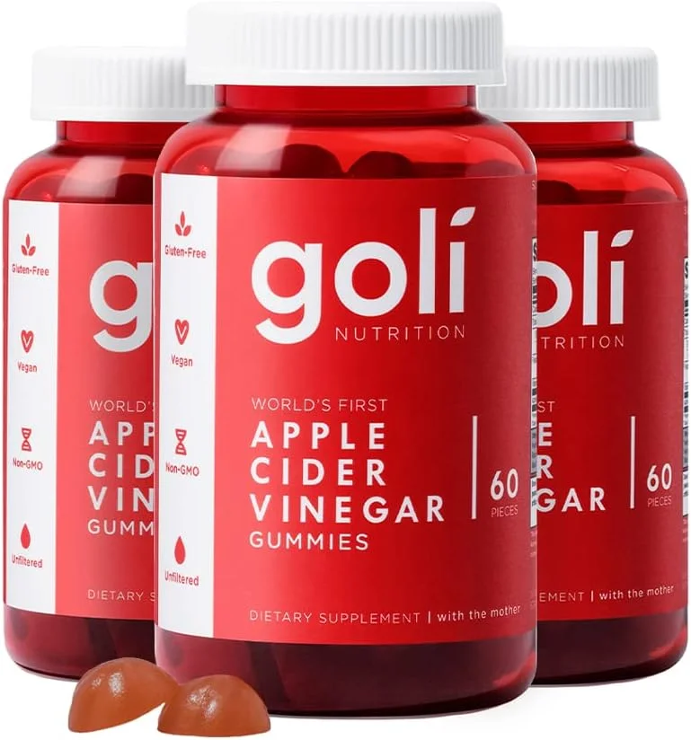 Goli Apple Cider Vinegar Gummies 180 Count - Rank 3 in Best Apple Cider Vinegar With Mother of 2025