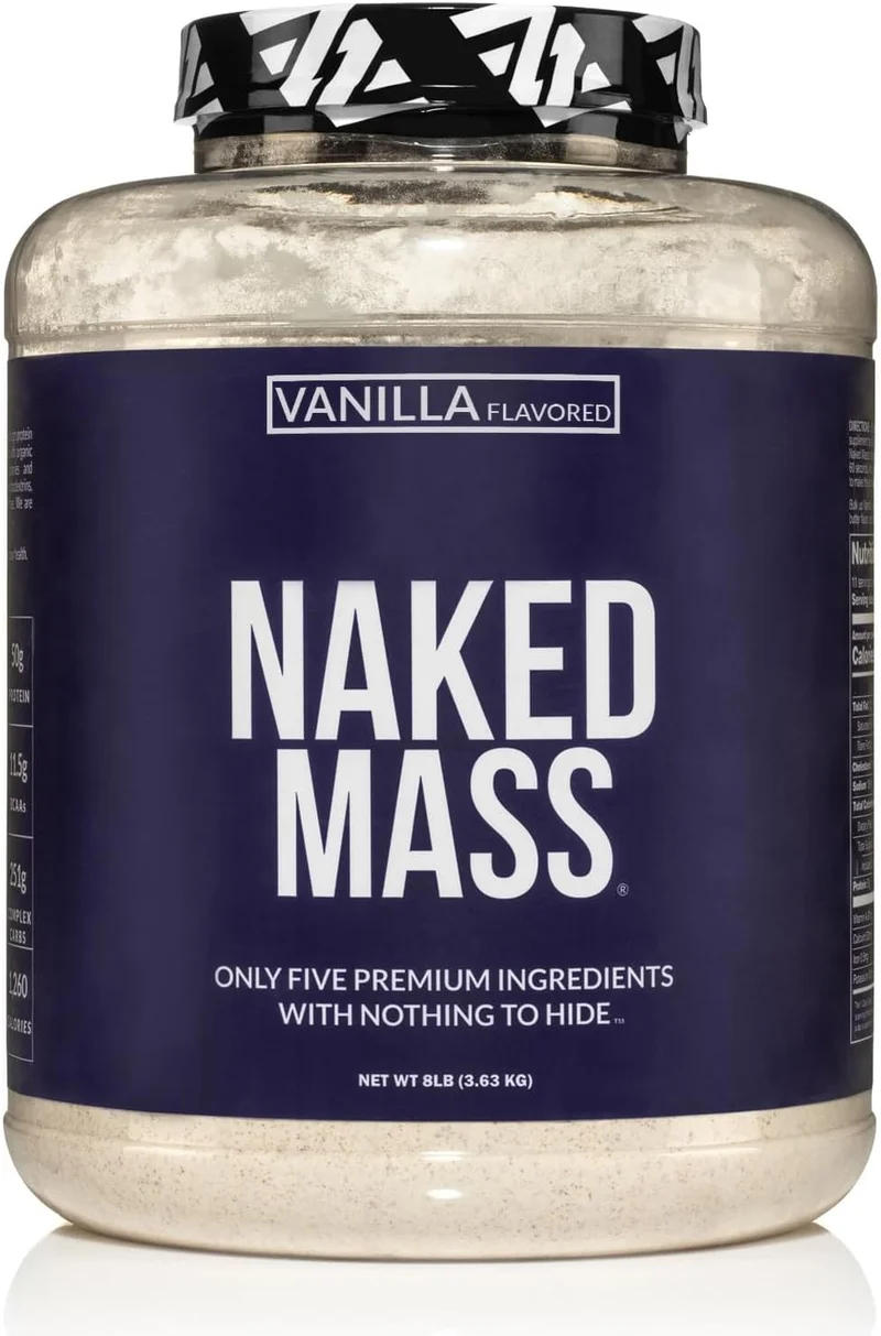 NAKED Vanilla Mass - All Natural Vanilla Weight Gainer Protein Powder - Rank 6 in Best Protein For Weight Gain of 2025