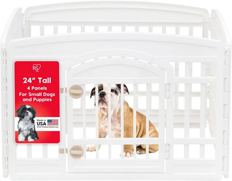 IRIS USA 4-Panel Dog Playpen, White - Rank 10 in Best Diggs Crate of 2025
