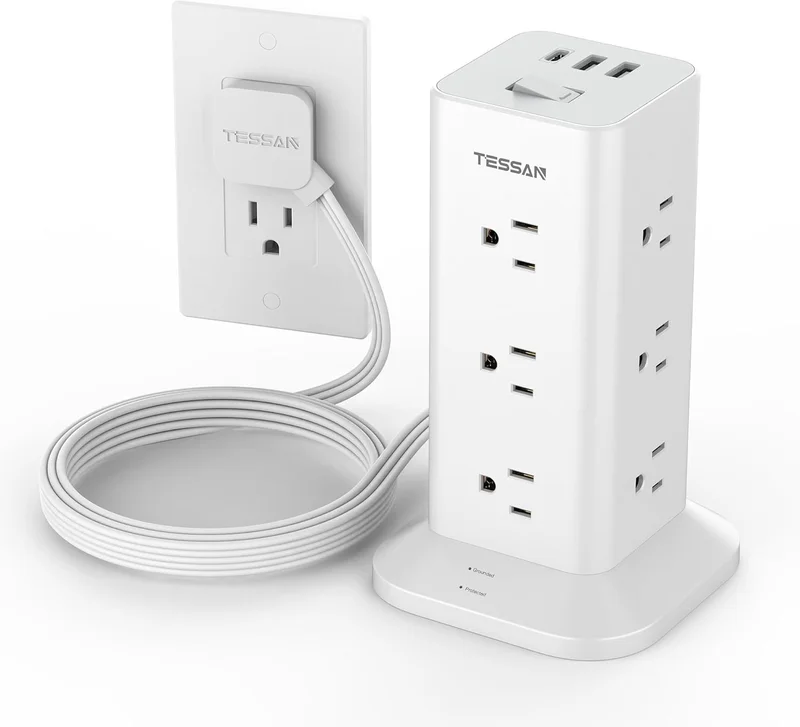 TESSAN Surge Protector Power Strip Tower - Rank 10 in Best Power Tower of 2025