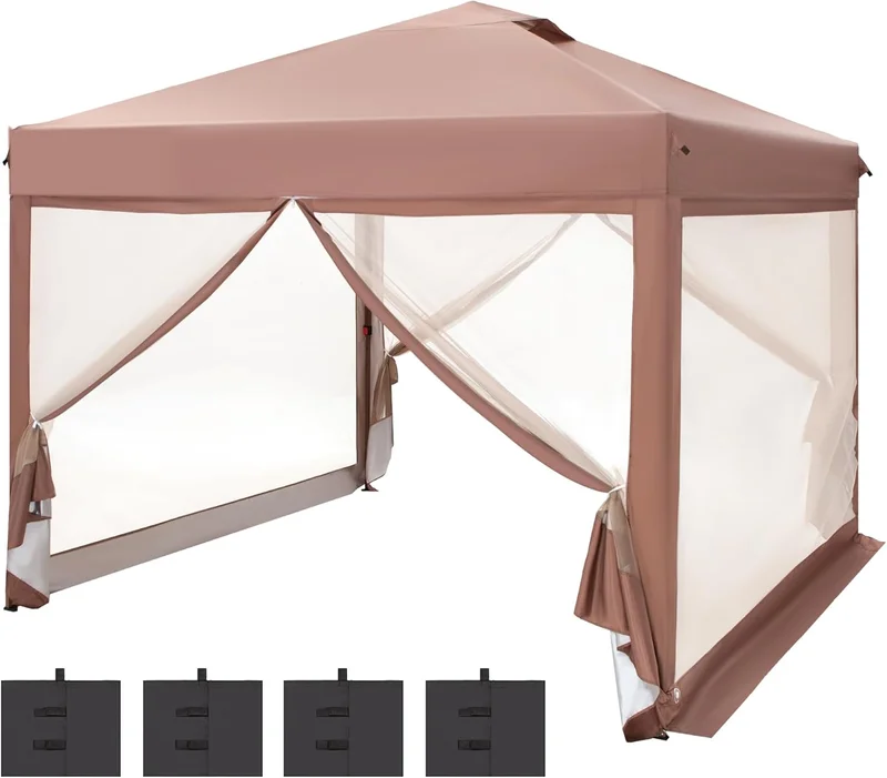 PHI VILLA Pop Up Canopy Tent with Netting - Rank 9 in Best 10x10 Gazebo of 2025