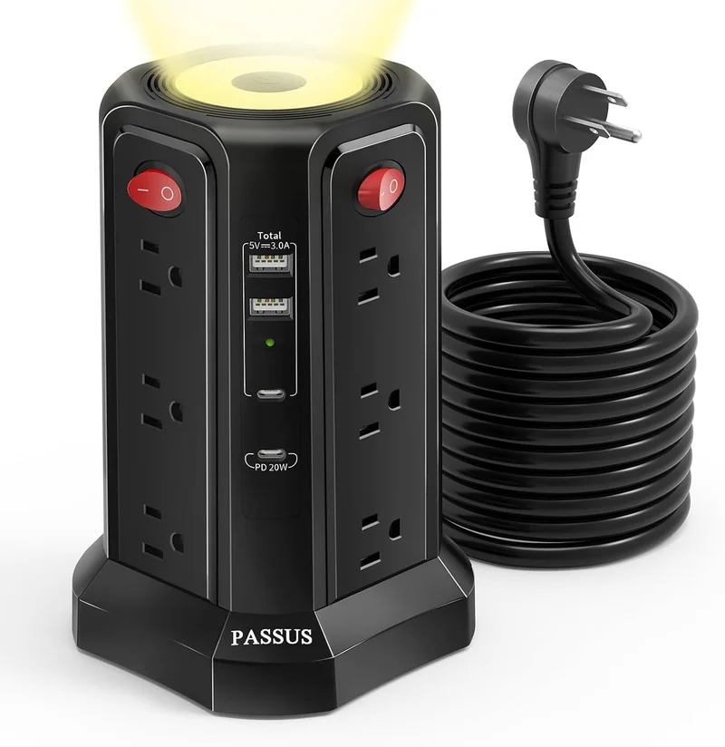 PASSUS Power Strip Tower with USB Charging - Rank 5 in Best Power Tower of 2025