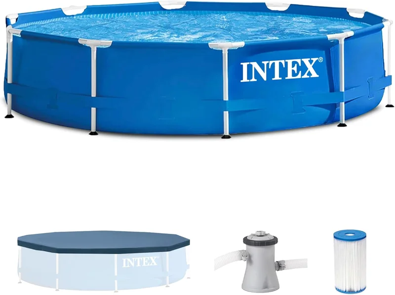 Intex Metal Frame 10ft Round Pool Set - Rank 3 in Best Outdoor Swimming Pool of 2025