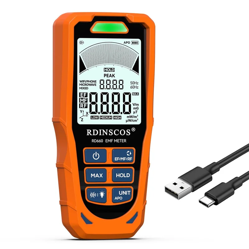 EMF Detector with Sound and Light Alarm - Rank 5 in Best Electromagnetic Field Reader of 2025